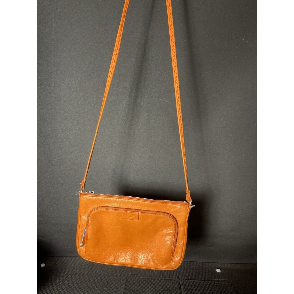 fossil handbags for women leather Orange Cross Body Excellent Condition